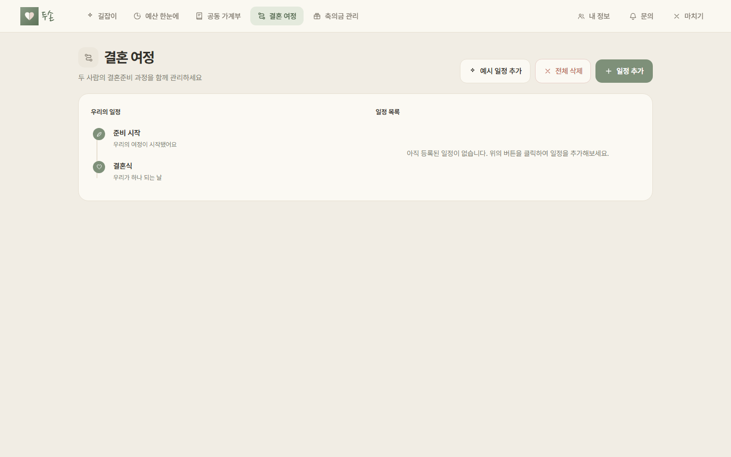 웨딩 로드맵